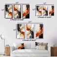 thumbnail image 4 of Designart "Midnight Passion Scarlet & Gold Abstract Wave II" Abstract Painting Wall Art Set Of 3 - Modern Gold Gallery Wall Set For Home Decor, 4 of 6