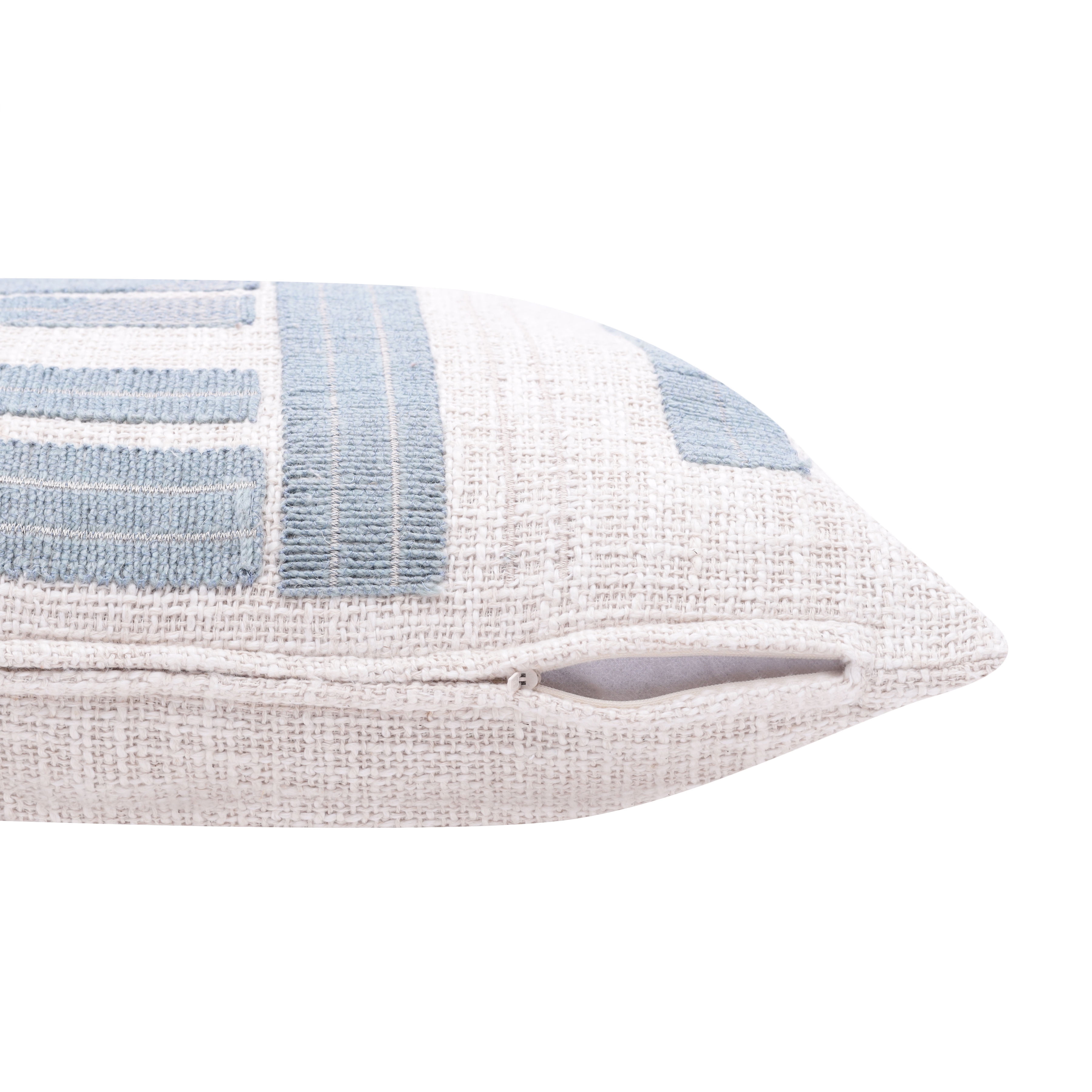 Harlow Hill Stacy Garcia 20" x 20" Ocean Blue/Ivory Striped Cotton Blend Adult Decorative Throw Pillow Cover