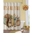 thumbnail image 2 of Fall Thanksgiving Shower Curtain Set ，Waterproof Fabric Shower Curtains Cute Squirrel Nut Pumpkin Linen Texture Shower Curtains for Bathroom,Bathroom Decor 48"x72", 2 of 7