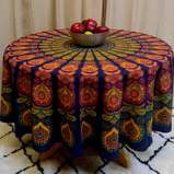 

Sanganer Peacock Mandala Tablecloth Round 72 inches