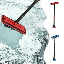 Nkmbld Telescopic Snow Shovel, Retractable Double Head Snow Shovel with Removable Sponge, Lightweight Emergency Snow Plow for Driveway Car Home Garage, Red