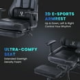 thumbnail image 6 of JONPONY Big and Tall Gaming Chair with Footrest 400lbs Massage Gamer Chair with Memory Foam Adjustable Tilt Back Angle & Armrest, High Back Leather Computer Office Chair，Black, 6 of 8