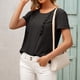 thumbnail image 5 of Camiseta de mujer Verano Cuello redondo Manga corta Casual Top suelto, Negro, S Noticed AP001321-01, 5 of 7