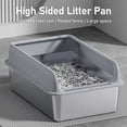 thumbnail image 6 of BOKYAN Stainless Steel Cat Litter Box Anti Splashing High Sided Metal Kitty Tray with Scoop for Indoor Cats Grey Small 19.7 x 13.8 x 7.5 inches / 50 x 35 x 19 cm, 6 of 9