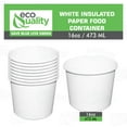 thumbnail image 3 of EcoQuality [25 Count] 16 oz Disposable White Paper Soup Containers - Half Pint Ice Cream Containers, Frozen Yogurt Cups, Restaurant, Microwavable, Take Out, to Go Deli Containers, Recyclable, 3 of 9
