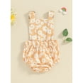 thumbnail image 4 of Suealasg Baby Girls Rompers Infant Girls Denim Jumpsuits Newborn Daisy Print Sleeveless Adjustable Straps Bodysuits Summer Outfits, 4 of 8