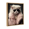 thumbnail image 4 of Stupell Industries Cat in Fur Jacket Animals & Insects Painting Brown Floater Framed Canvas Art Print Wall Art, 17 x 21, 4 of 10