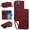 Wine Red, variant on PU Leather Wallet Case for Motorola Moto G 5G 2025/2026 / Moto G Play 2026 6.7",9-Card Holder, Zipper Bills Slot, Magnetic Shoulder Strap & Wristlet Cover,Black