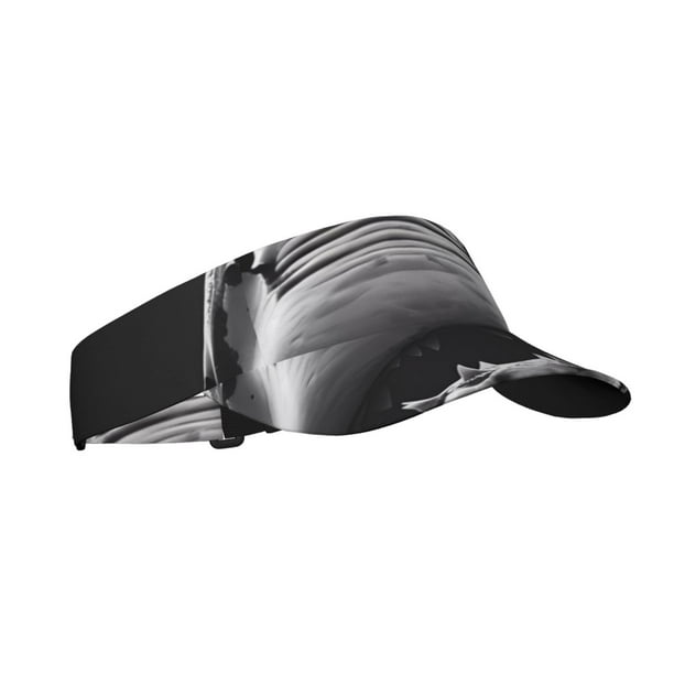 Fotbe Black And White Shark Visera Deportiva con Diseño, Gorra Abierta Ajustable de Algodón para Mujer y Hombre