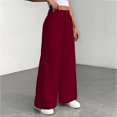 thumbnail image 6 of Women's corduroy trousers with pockets, high-waisted, wide-leg business formal trousers, 6 of 9