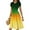 Yellow, variant on WTOBBY Women's Ombre Color Block Belted Dress Short Sleeve Round Neck Casual Elegant Beach Wear,Yellow M