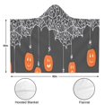 thumbnail image 3 of Wearable Blanket,Halloween Spider Web Hanging Pumpkins Hooded Wearable Flannel Blanket for Adults & Teens,Winter Poncho Shawl Wrap Cape Cozy Anti-Pill,60"x80", 3 of 5