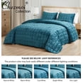 thumbnail image 5 of Chezmoi Collection Piers Teal Velvet Quilt Queen Set, 3-Piece Lush Plush Distressed Velvet Bedding All Season Lightweight Bedspread, Brushed Microfiber Reverse with Double Square Stitch, 5 of 9