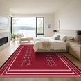 thumbnail image 3 of ODIKA 2'x3' Machine Washable Non-Slip Area Rug, Geometric Red High Traffic Rug, Red, 1075096, 3 of 7