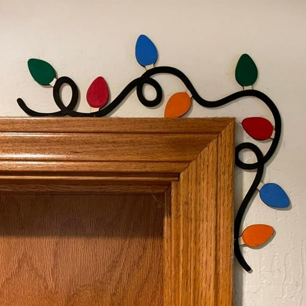 2024 Nueva decoración navideña para puertas, letreros de esquina para marcos de puertas superiores, decoración divertida para marcos de casas de vacaciones, ventanas, paredes, letreros navideños para