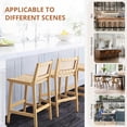 thumbnail image 5 of Dycanpo 24” Bar Stools Set of 4, Faux Leather Woven for Home Kitchen, Deep Beige, 5 of 7