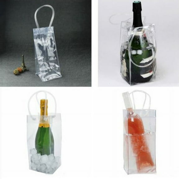 Ice Bag Wine Beer Champagne Bucket Drink Bottle Cooler Chiller Foldable Carrier