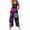 #01Dark Purple, variant on Autumn Maple Leaf Ghost Pumpkin Halloween Women Overalls, Sleeveless Square Neck Wide Leg Jumpsuit with Pockets, Breathable Rayon Linen Yellow XL