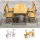 thumbnail image 3 of Juego de muebles en miniatura para casa de muñecas 1:12, mesa de comedor de madera, 4 sillas, accesorios para sala de estar, 5 unids/set Methold WJ4204-02B, 3 of 7
