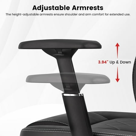 ACGAM - Ergonomic Mesh Gaming Chair with Lumbar Support - Black