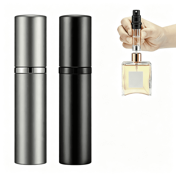 BPPEG Refillable Perfume Atomizer 5ml Perfume Bottle, Mini Travel Empty Portable Perfume Spray Bottle, Mini Travel Perfume Bottle Refillable (Black Gray)