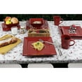thumbnail image 5 of 16 Piece Square Beaded Stoneware Dinnerware by Lorren Home Trends, Red, 5 of 5