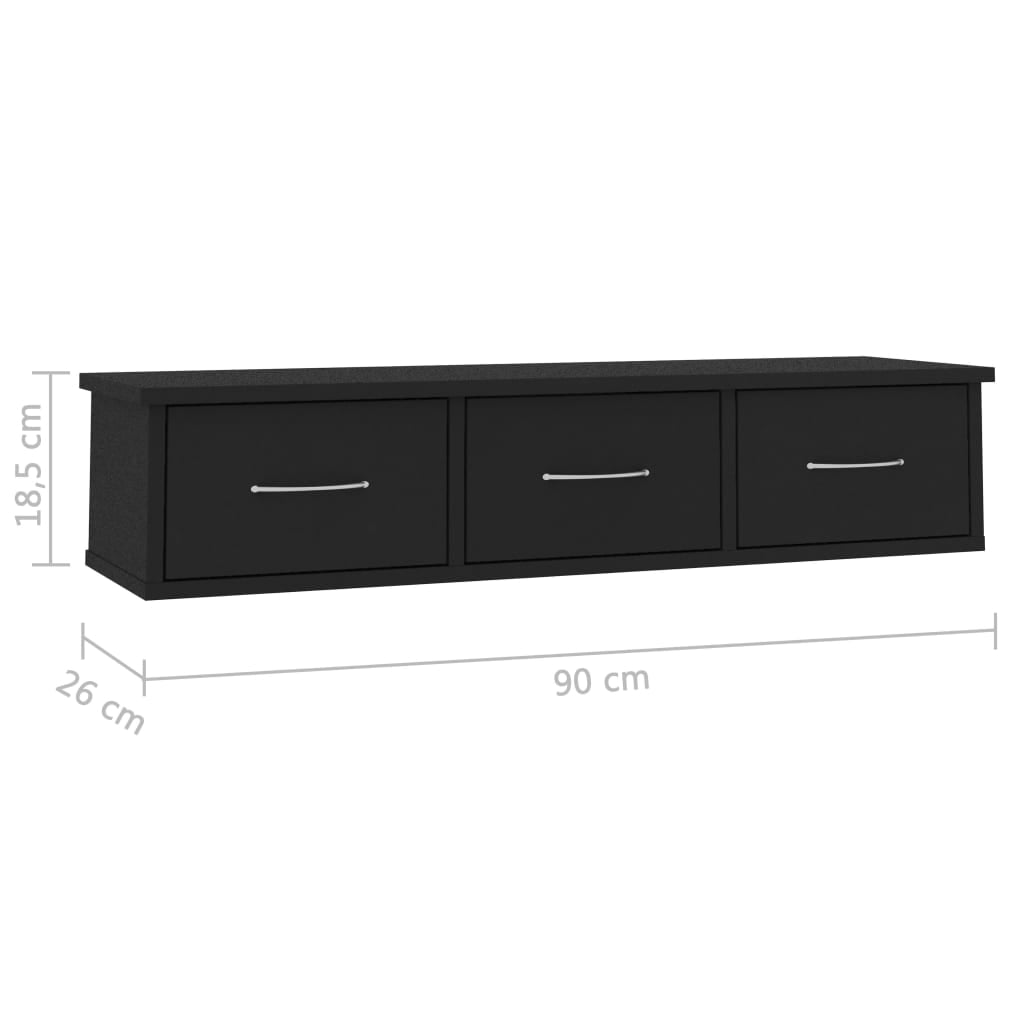 Kepooman Modern Display Shelf, Wall Mounted Shelf for Home, Display Storage Unit with 2 Drawers, Black Kepooman Modern Display Shelf, Wall Mounted Shelf for Home, Display Storage Unit with 2 Drawers, Black