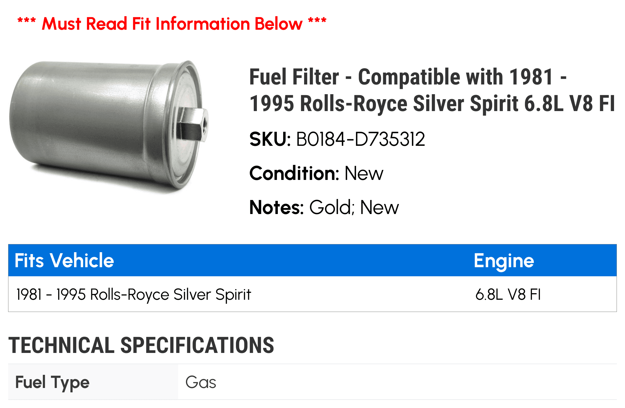 Air Filter to suit Rolls Royce Silver Shadow MK2 68L V8 19771981  Wesfil