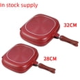 thumbnail image 1 of 28cm Double-Sided Non-Stick Frying Pan with Flat Bottom for Even Heating, Versatile Use on Gas/Induction Stoves, Export-Quality Cookware for Grilling Steaks, Pancakes & More, Unbranded Design Ideal, 1 of 5