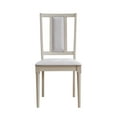thumbnail image 2 of 2 Beige Linen Side Chairs - 220lbs Weight Capacity, 20" Seat W, 16" D, 19" H, Comfortable Padded Cushion, Elegant Wooden Frame, Stable Double Pedestal, Versatile Dining Room Decoration Support,, 2 of 4