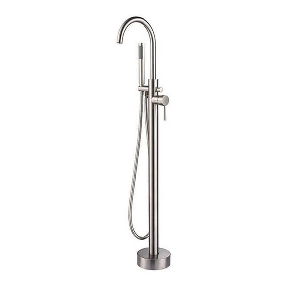 7.8 in. Single Freestanding Bathtub Faucet With Hand Shower, Brushed Nickel