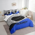 thumbnail image 3 of Feelyou Eat Sleep Hockey Bedding Comforter Set 7pcs for Child, Ball Game Lover King Bedding Sets, Cartoon Sports Theme Reversible Bed Sheets, Breathable Home Decor, 3 of 7