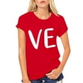 thumbnail image 2 of Hot Sale!! T-Shirts de la Saint-Valentin pour Femmes Imprimés Graphiques Mignons Léopard Cœur T-Shirts Décontractés Manches Courtes Col Rond Rouge + L, 2 of 7