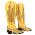 thumbnail image 3 of RONILURN Knee High Cowboy Boots for Women Cowgirl Western Boots Rhinestone Bling Pointed Toe Chunky Heel Pull On Fashion Shoes Tall Boot, 3 of 6