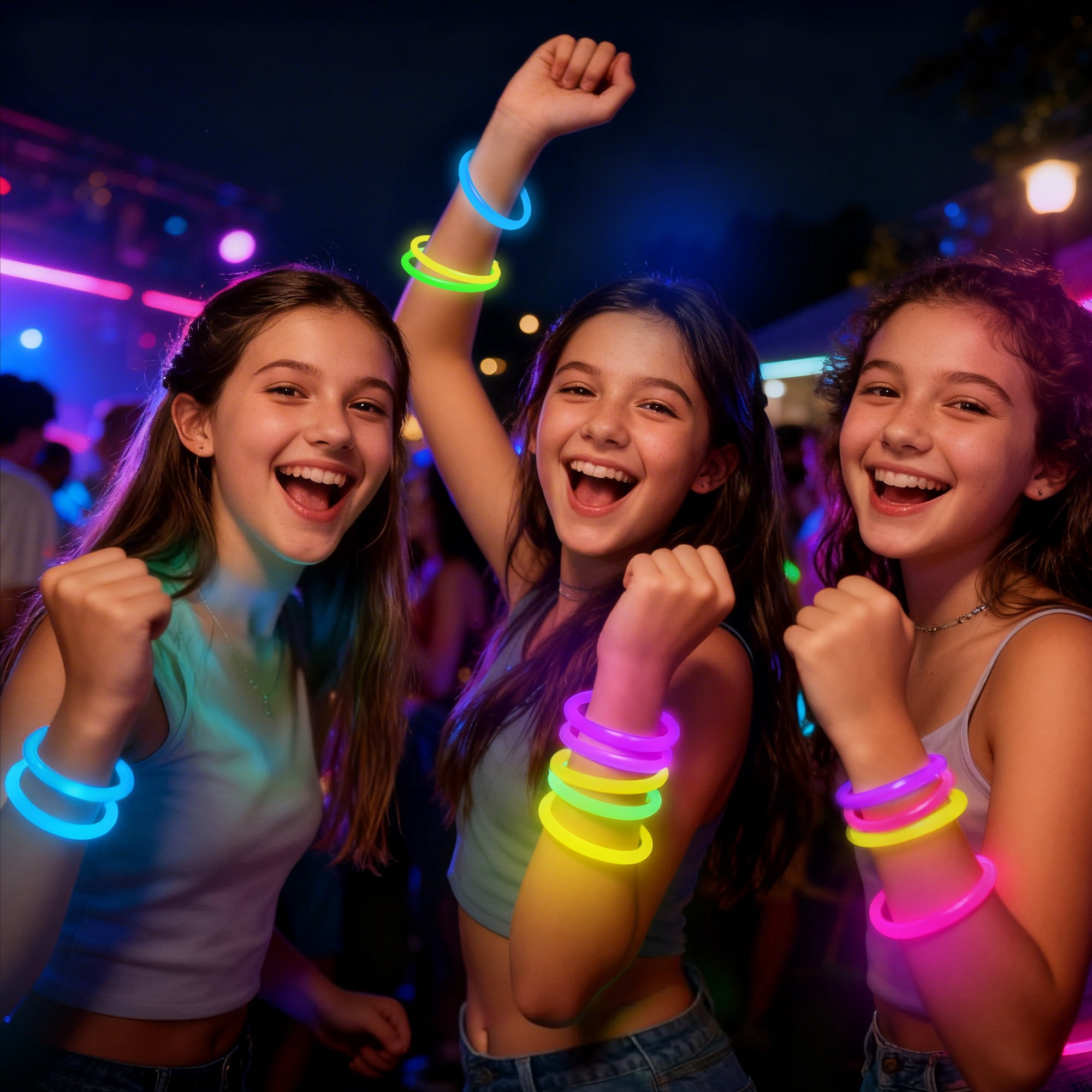 Way To Celebrate Multicolor Glow Bracelets - 8 Inches, Pack of 100