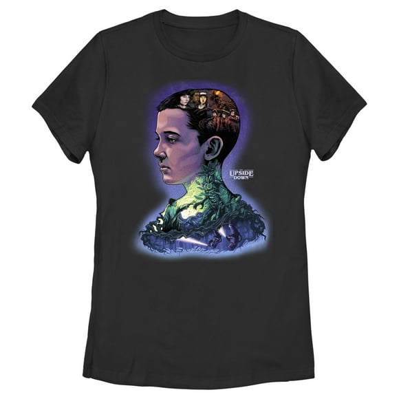 Women's Stranger Things Eleven Mind and Soul  T-Shirt - Black - Small