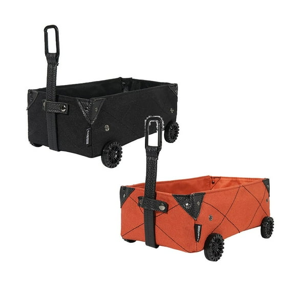 HLONK Mini Flodable Multipurpose Wagon Cart Camping Trolley Cart with Wheels Folding Garden Beach Wagon Foldable Pull along Trolley Trailer Collapsible with Removable Fabric for Picnic Tr