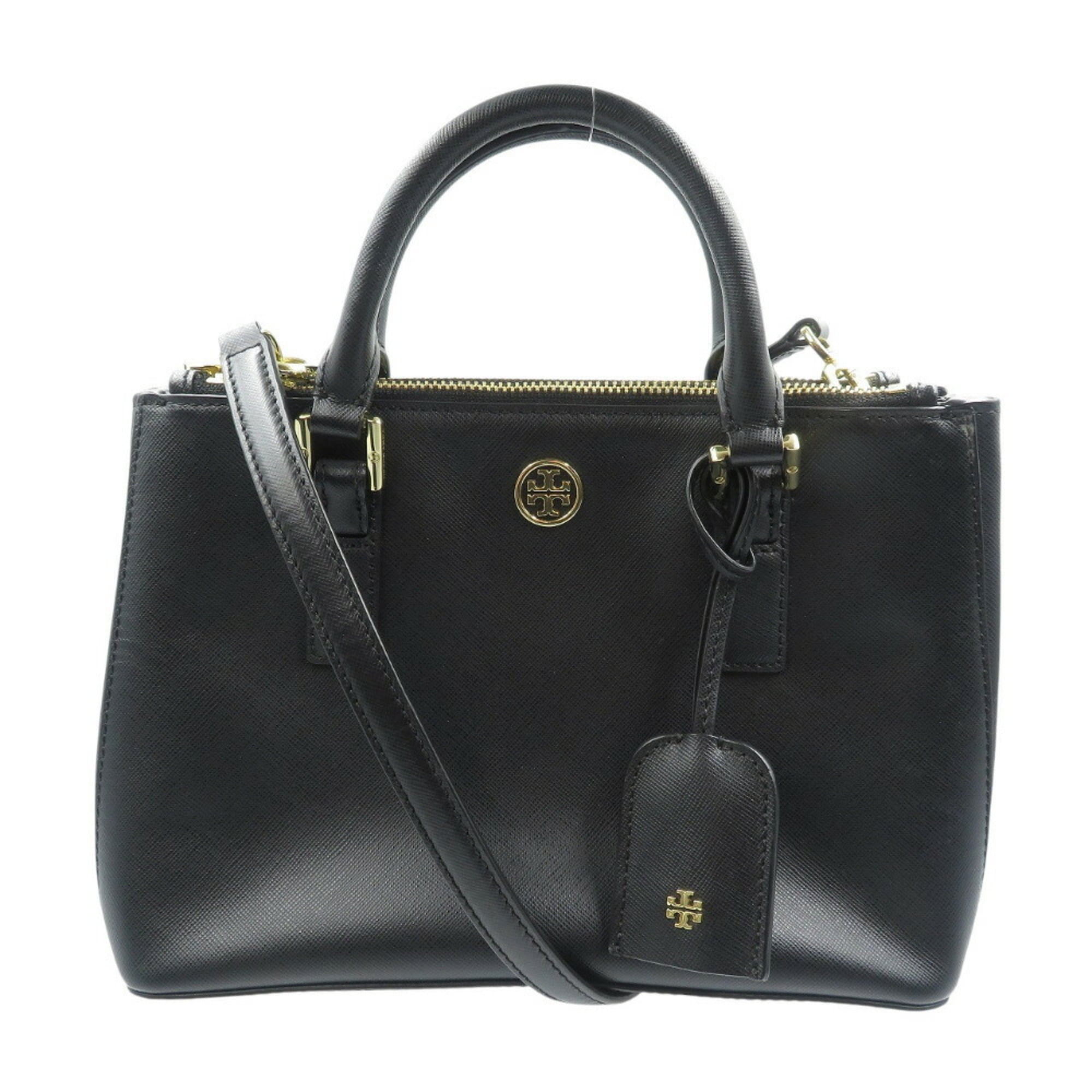 Pre-Owned Tory Burch HFA031 Leather Black Handbag Shoulder