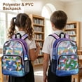 thumbnail image 4 of COEQINE Large Clear Backpack 17 Inch Transparent Bookbag for Women College, Heavy Duty PVC Polyester Backpack for Work Travel, Stylish Daypack for Concert Stadium, Galaxy Star Cat, 4 of 7