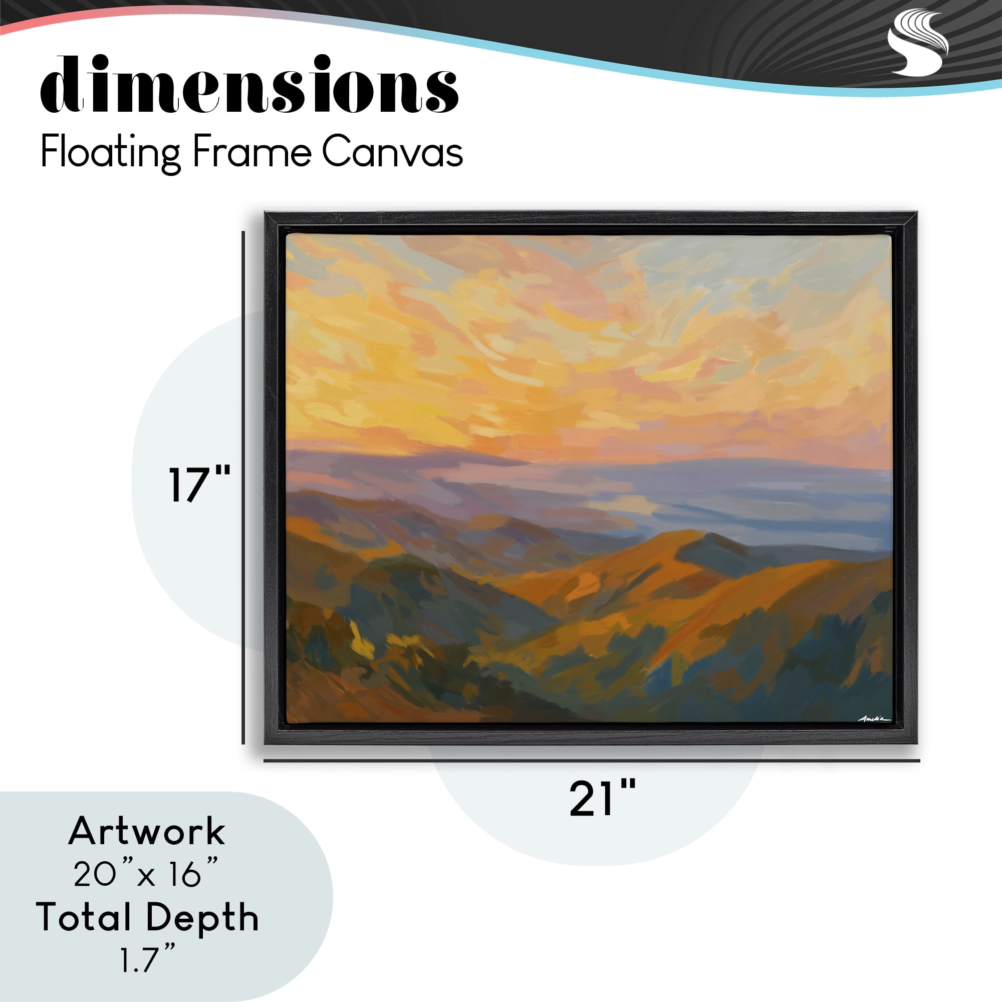 Stupell Industries California Sunset Landscape Black Framed Floater Canvas Wall Art, design by Amelia Noyes