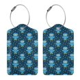 thumbnail image 3 of Cauagu Blue Owl Pattern Luggage Tags,Leather Luggage Tags Personalized Luggage Tag Travel Tags Privacy Cover ID Label for Travel Bag Suitcase-1, 3 of 5