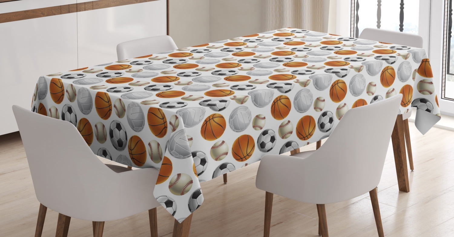 Sports Tablecloth, Football and Volleyball Pattern Competition Theme