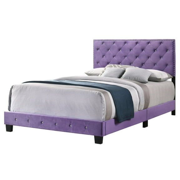 Newboti Furniture Suffolk G1402-QB-UP Queen Bed, PURPLE NO.53719