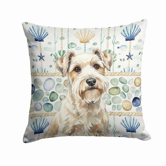 Carolines Treasures  14 x 14 in. Sealyham Terrier Coastal Sea Glass Throw Pillow