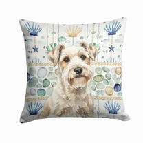 Carolines Treasures 14 x 14 in. Sealyham Terrier Coastal Sea Glass Throw Pillow