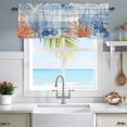 thumbnail image 5 of Window Valance for Kitchen,Red Blue Coral Summer Ocean Rod Pocket Curtain Valances Short Curtains Drapes Panel,Starfish Eucalyptus Retro Plank Window Treatment Topper for Living Room Bathroom Bedroom, 5 of 9