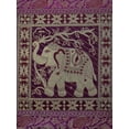 thumbnail image 3 of Stylo Culture Indian Couch Throw Pillow Covers 16 x 16 Jacquard Purple Square 40cm x 40cm Home Decor Brocade Elephant Floral Zippered Cushion Covers | Set Of 2, 3 of 3