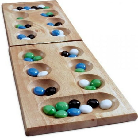 Deluxe Wood Mancala - Wood Folding Mancala in Cardboard Sleeve