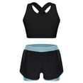 thumbnail image 2 of YiZYiF Kids Girls Athltic Crop Tank Top and 2 in 1 Shorts Set for Gym Yoga 2 Pieces Workout Outfits Light Blue 14, 2 of 4
