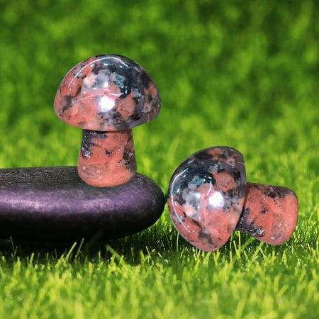 

NIUREDLTD Home Decoration Agatess Semi Preciouss Mini Small Mushroom Shape Healing Natural Gem Polished Love Gem Rose Quartz Amethyst Flower Pot Fish Tank Decorative Stone